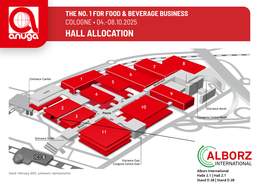 Alborz International | anuga 2025 | hall plan
