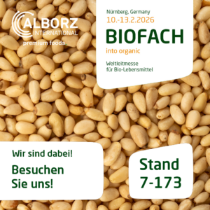 Alborz International auf der BIOFACH 2026 | Bio-Gewürze & Bio-Trockenfrüchte | Stand 7-173